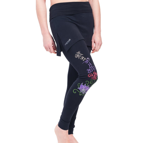 Buddha Mantra Skirt Leggings - black - YOGISHOP