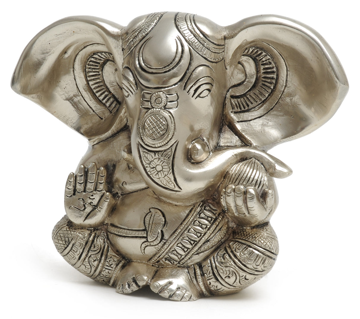 Ganesha-Statue versilbert, 13 cm - YOGISHOP