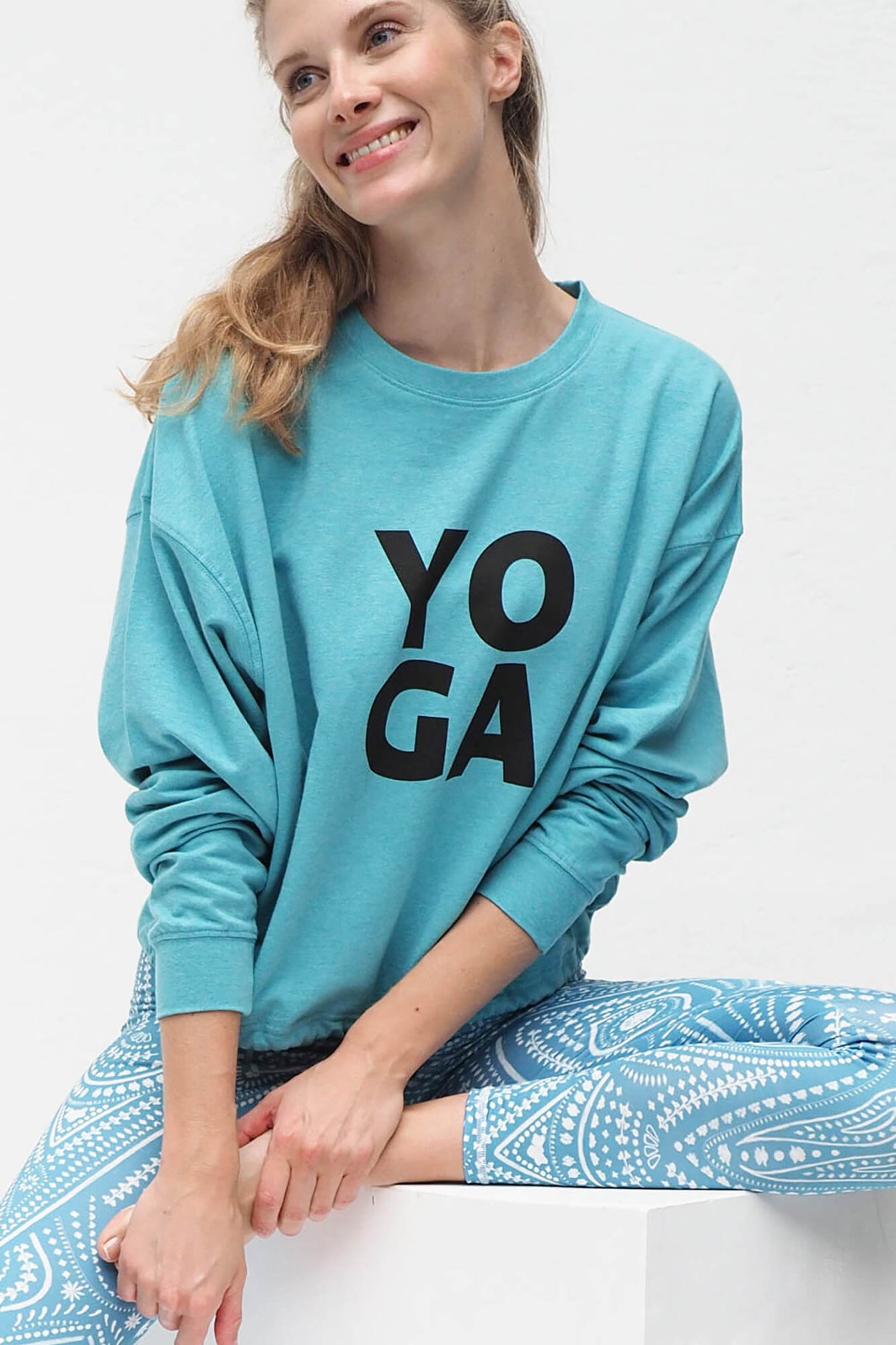 Garuda Sweatshirt - turquoise marl - YOGISHOP