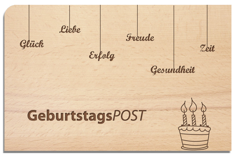 Postkarte aus Holz - YOGISHOP