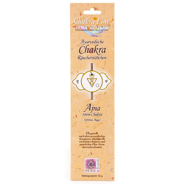Ayurvedische Chakra Räucherstäbchen - Drittes Auge (Ajna), 10 g - YOGISHOP