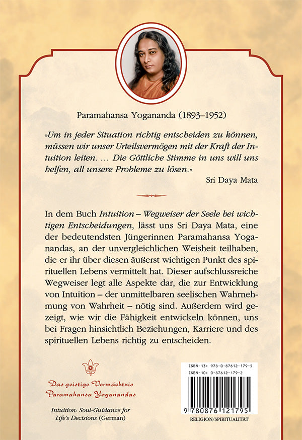 Intuition – Wegweiser der Seele bei wichtigen Entscheidungen von Sri Daya Mata - YOGISHOP