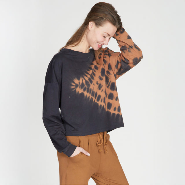 Yoga-Sweater Kismet - anthracite maroon batik - YOGISHOP