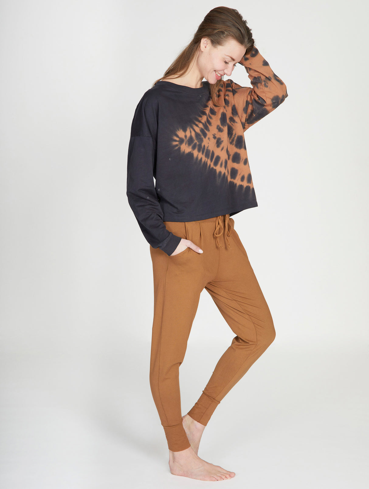 Yoga-Sweater Kismet - anthracite maroon batik - YOGISHOP