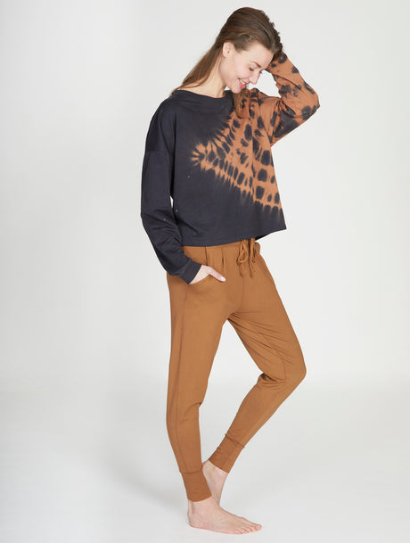 Yoga-Sweater Kismet - anthracite maroon batik