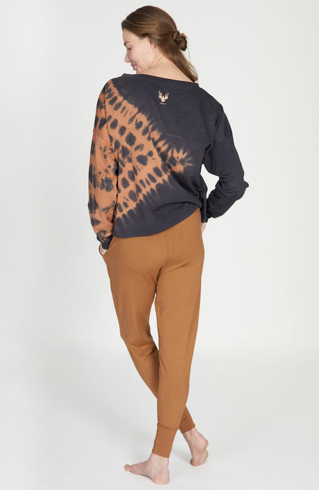 Yoga-Sweater Kismet - anthracite maroon batik
