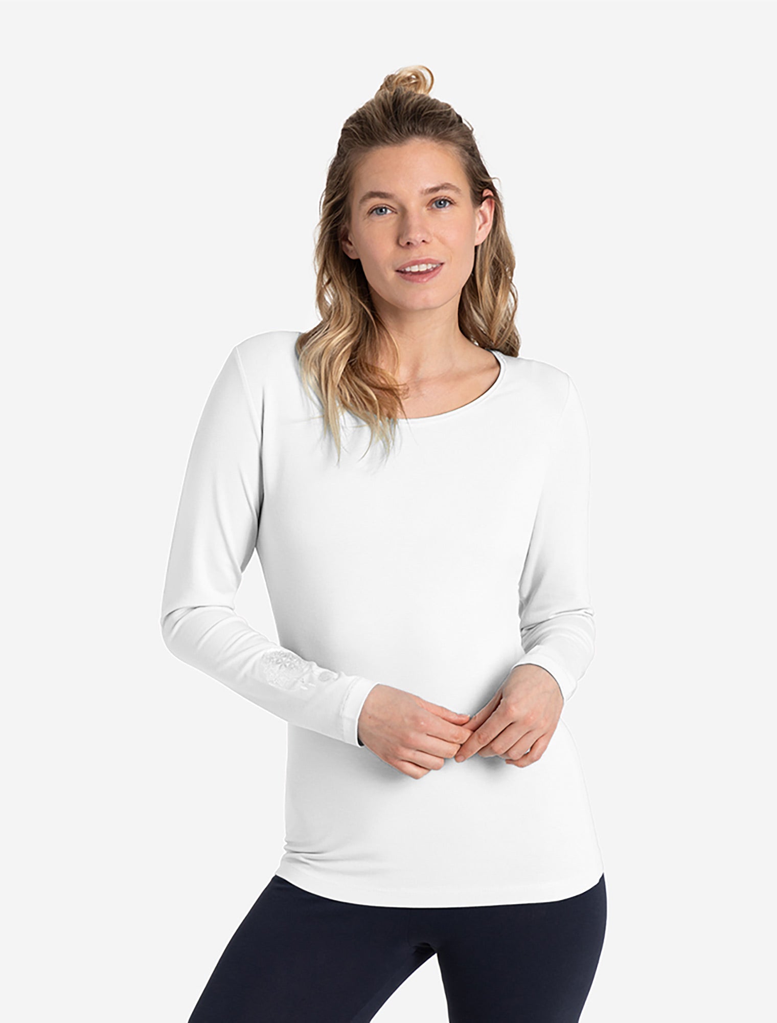 Langarm Shirt Mabu Chakra - weiss - YOGISHOP