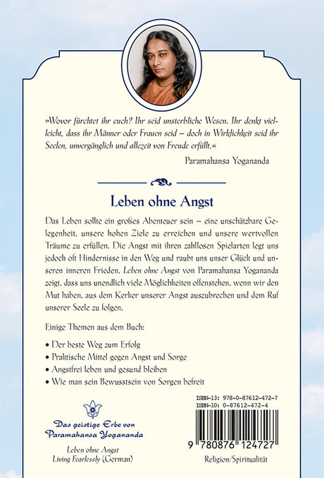 Leben ohne Angst von Paramahansa Yogananda - YOGISHOP