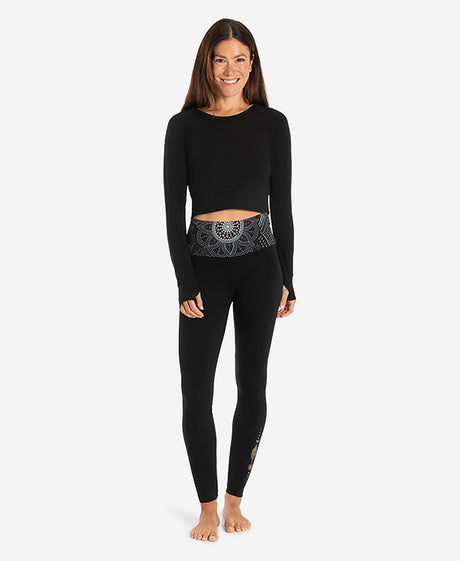 Yoga Crop Shirt langarm Jathara - black-nature