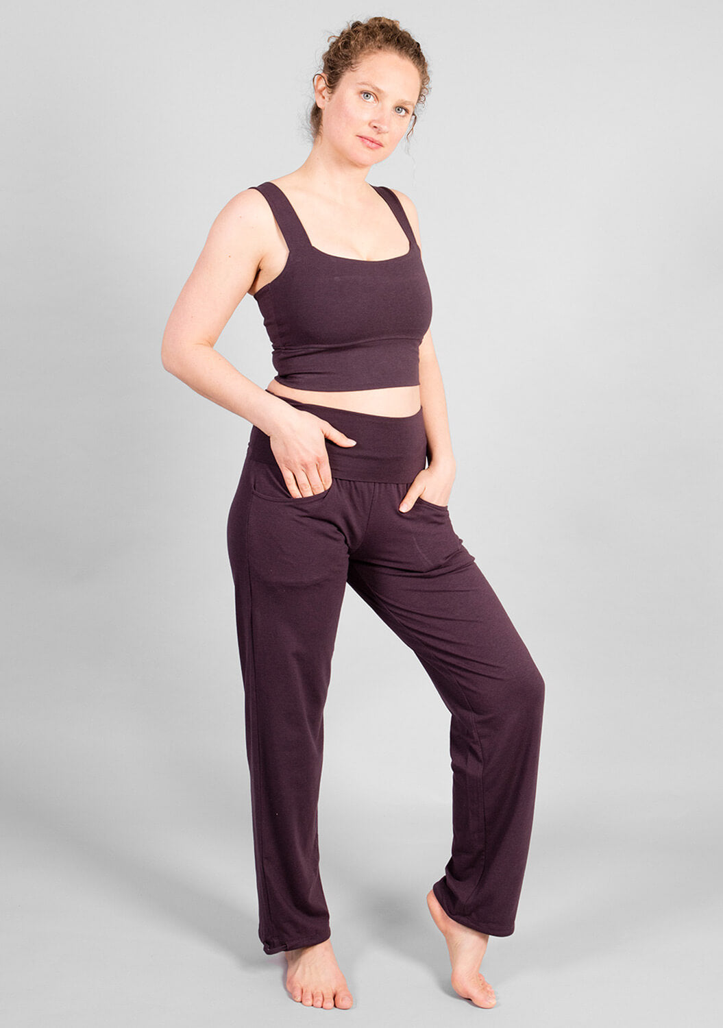 Lilii Relax fit Pants - Dark Purple - YOGISHOP