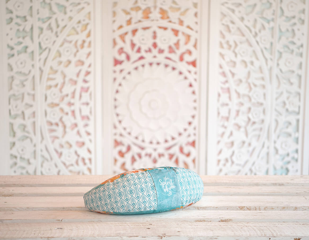 Meditationskissen Halbmond, jade/orange - YOGISHOP