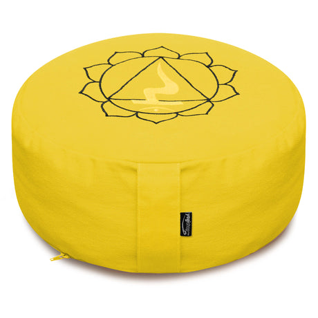 2. Wahl Meditationskissen - rund - Chakras - organic cotton - Manipura - ø 36cm x 15cm
