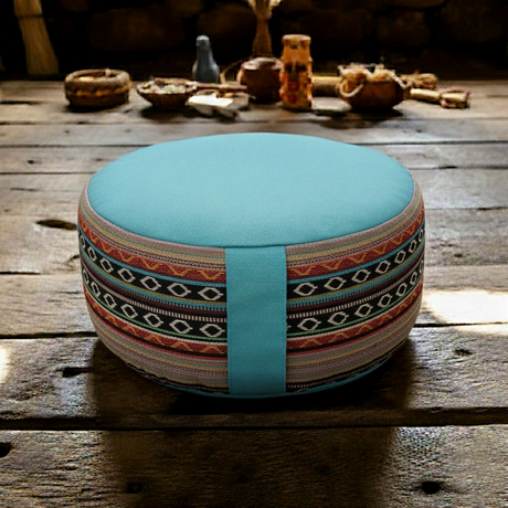 Meditationskissen - rund - ethnic - organic cotton - YOGISHOP