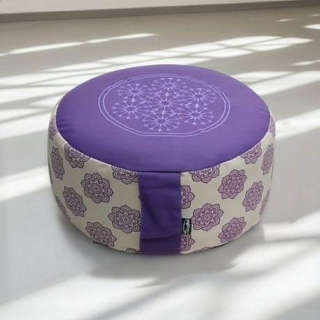 Meditationskissen rund - vintage - organic cotton - ø 30cm x 15 cm