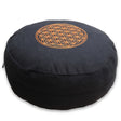 2. Wahl Meditationskissen - rund - black - Blume des Lebens - YOGISHOP