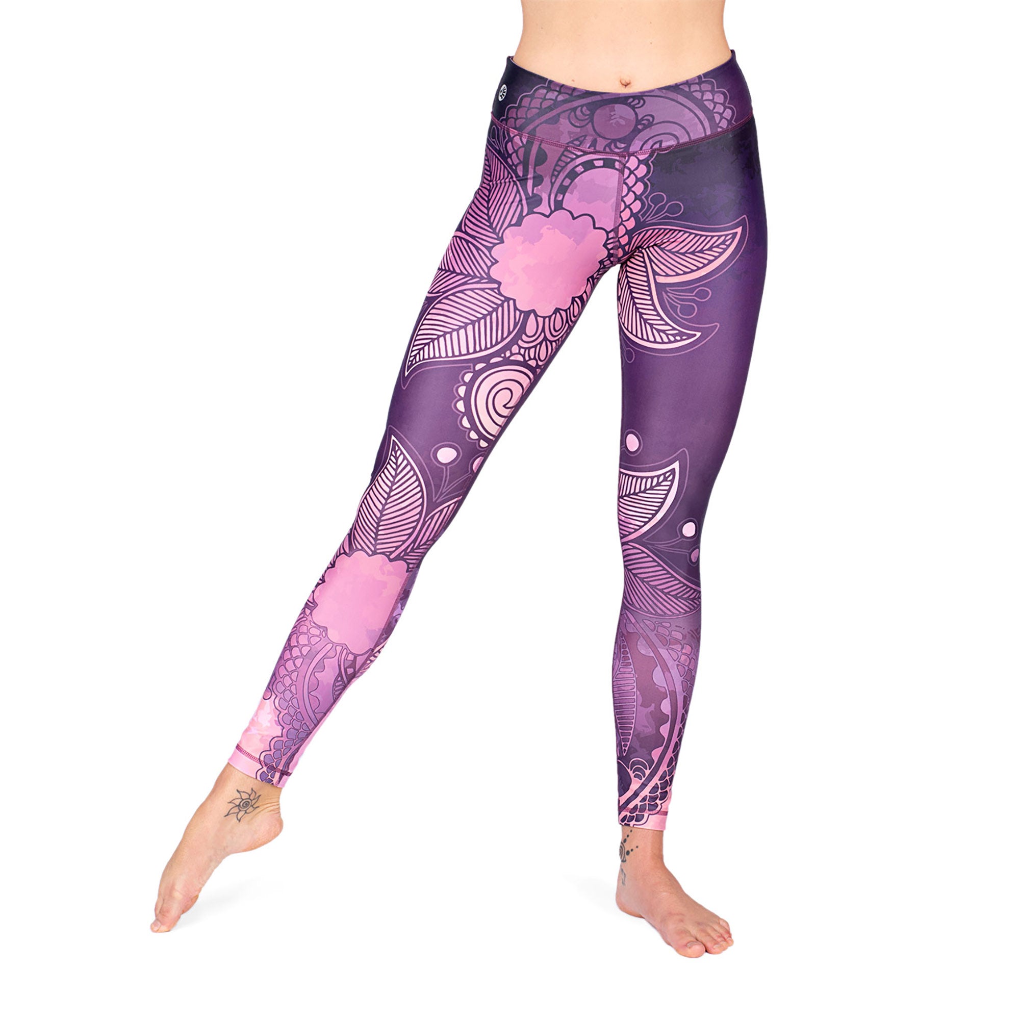 Yoga-Leggings - Purple Blossom - YOGISHOP