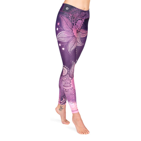 Yoga-Leggings - Purple Blossom - YOGISHOP