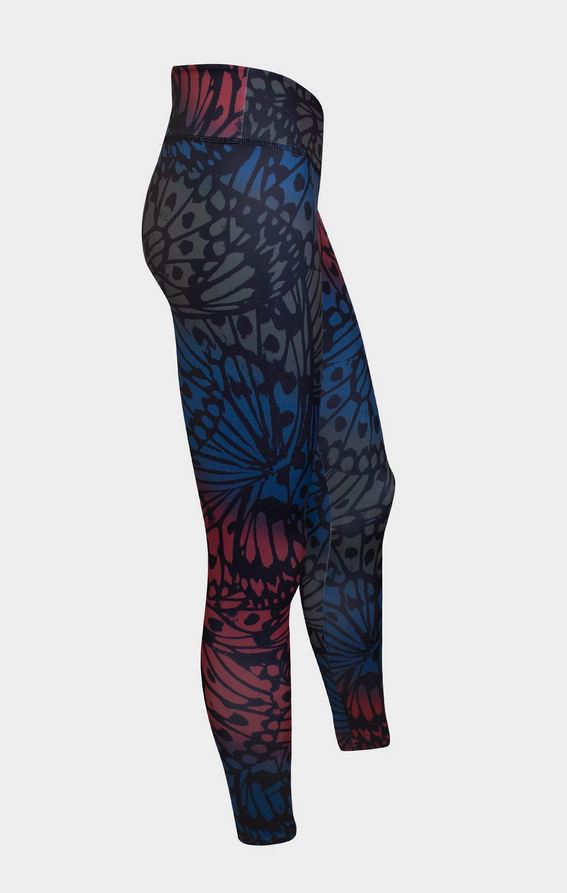 Yoga-Leggings "Butterfly rise" - petrol/rose - YOGISHOP