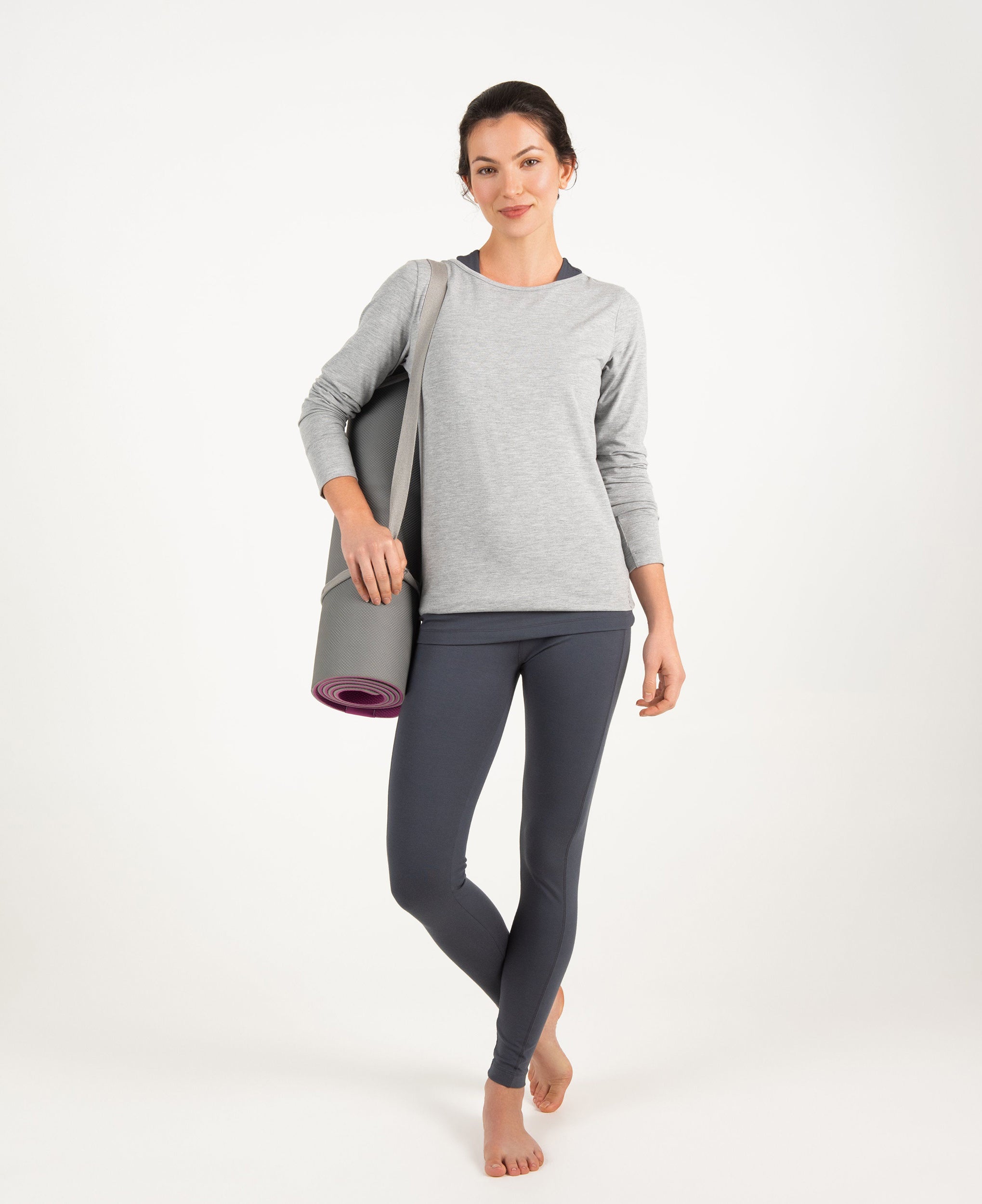 Yoga-Top "Open Back" - pale grey - YOGISHOP