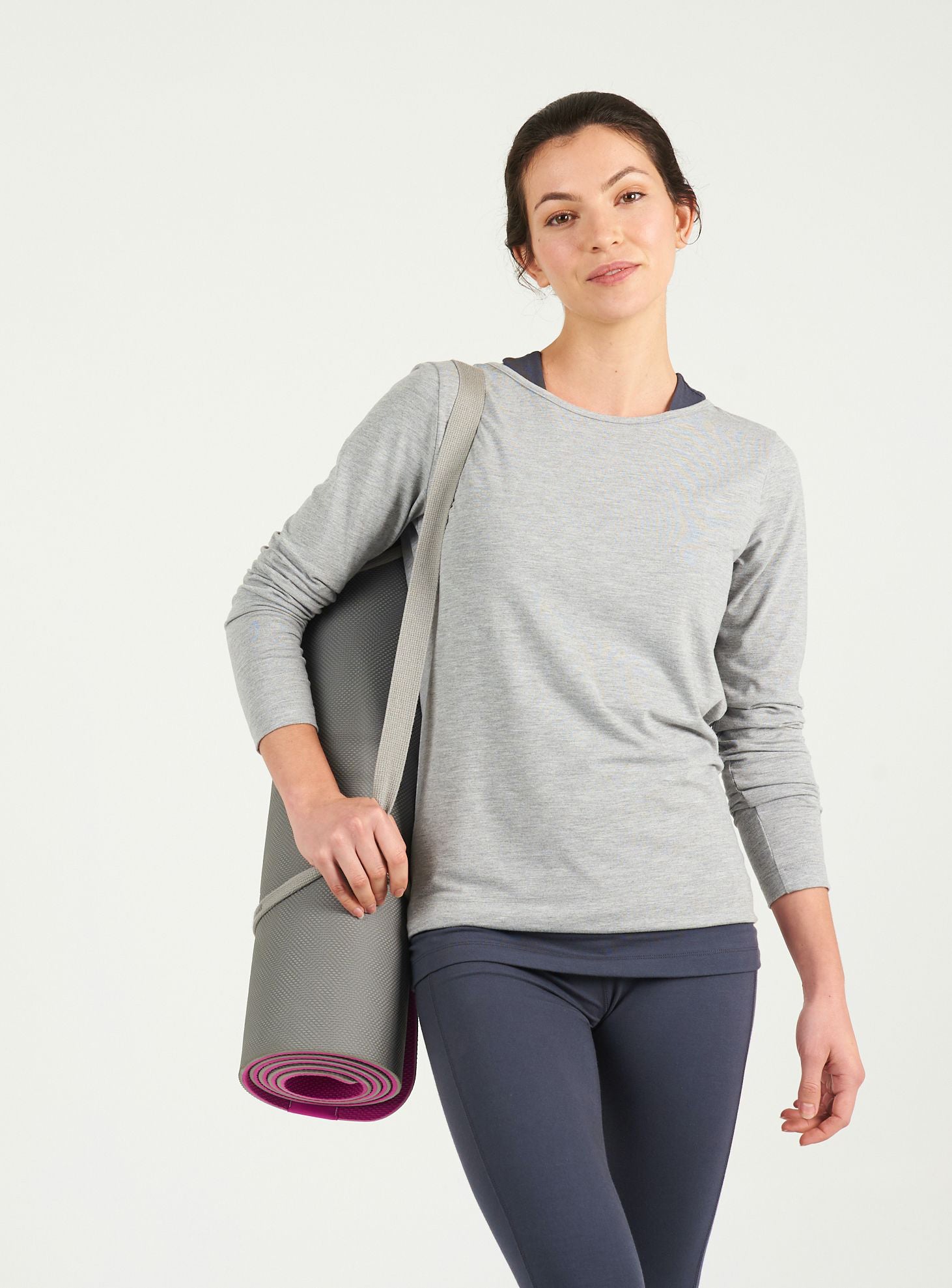 Yoga-Top "Open Back" - pale grey - YOGISHOP