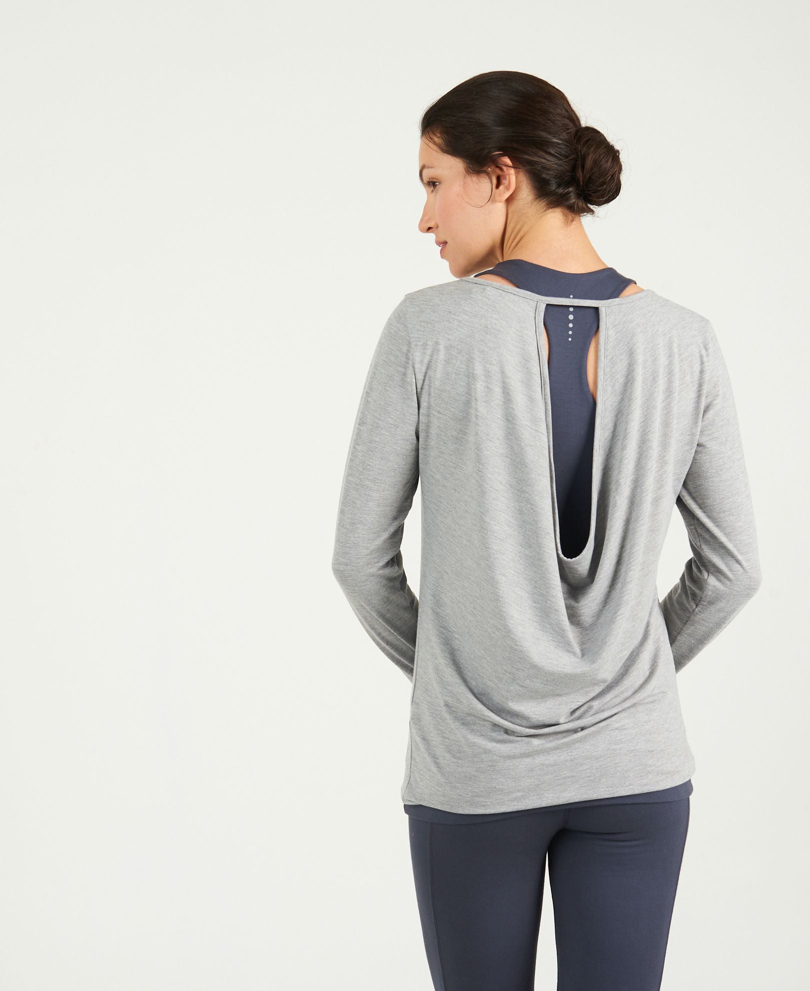 Yoga-Top "Open Back" - pale grey - YOGISHOP