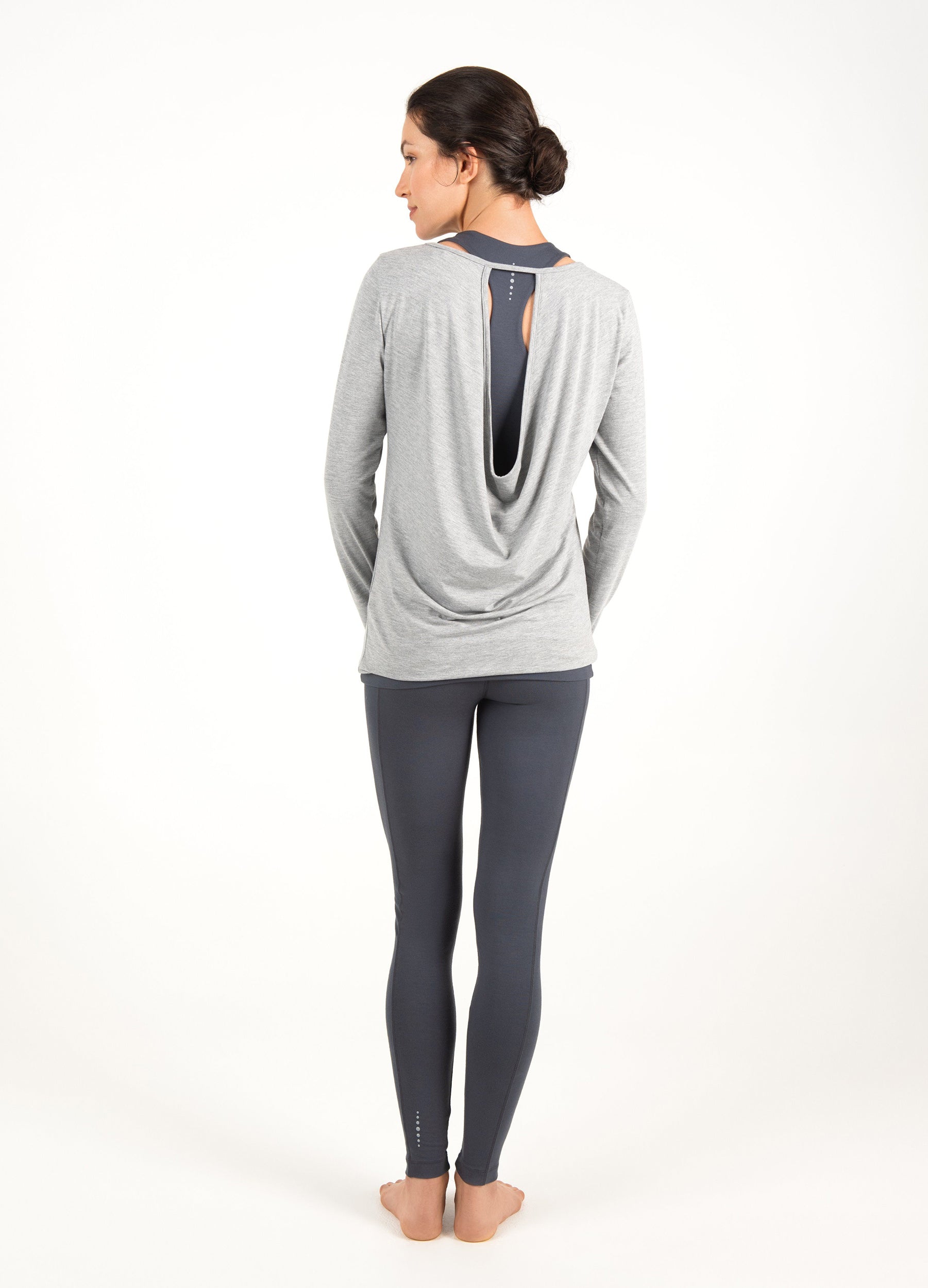 Yoga-Top "Open Back" - pale grey - YOGISHOP
