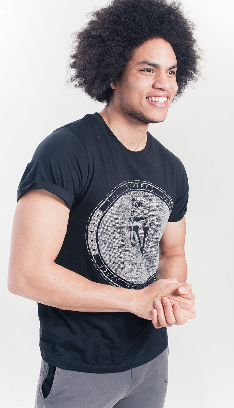 Organic Crew inspired T-Shirt - black - YOGISHOP