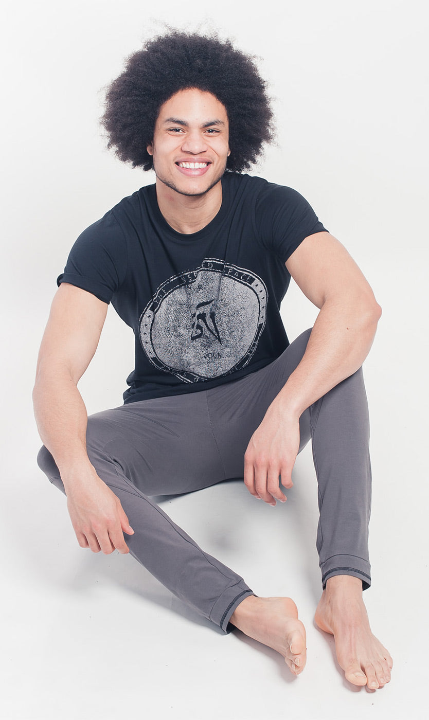 Organic Crew inspired T-Shirt - black - YOGISHOP