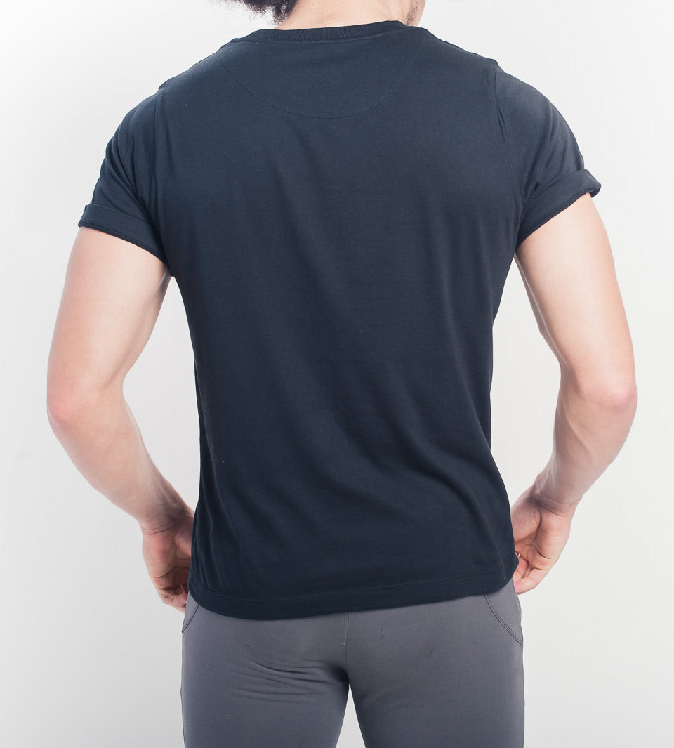 Organic Crew inspired T-Shirt - black - YOGISHOP