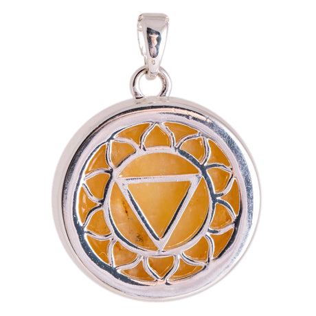 Solarplexus-Chakra Anhänger mit Citrin und Kette - YOGISHOP
