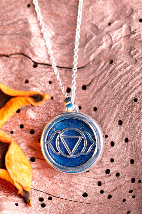 Stirn-Chakra Anhänger mit Lapislazuli und Kette - YOGISHOP