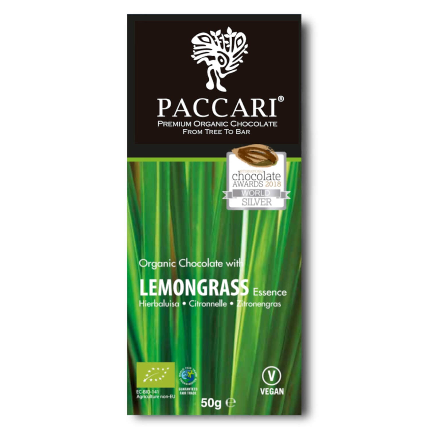 Bio Schokolade Zitronengras, 60% Kakao, 50 g | YOGISHOP Bio Schokolade Zitronengras, 60% Kakao, 50 g | YOGISHOP