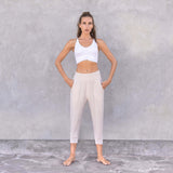 3/4 Yoga-Pants flora - creme - YOGISHOP