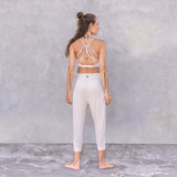 3/4 Yoga-Pants flora - creme - YOGISHOP