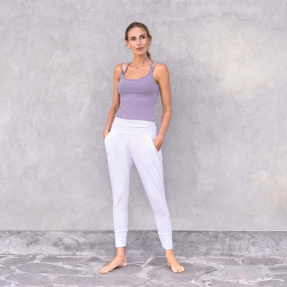 Yoga-Pants Mari bamboo - white - YOGISHOP