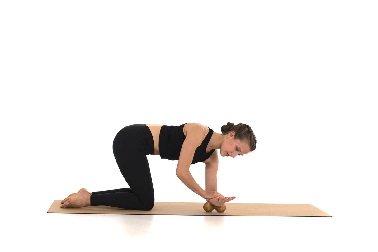 rollholz Faszienkugel - Massage-Doppelkugel aus Buche - YOGISHOP