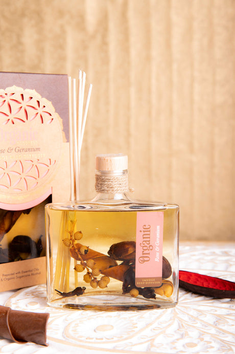 Raumduft Organic - Rose und Geranie, 150 ml - YOGISHOP