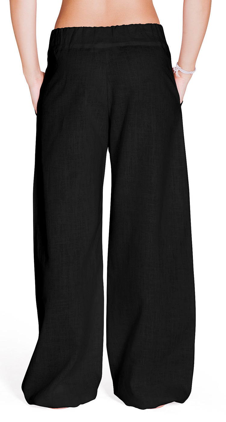 Leinenhose Delight - schwarz - YOGISHOP