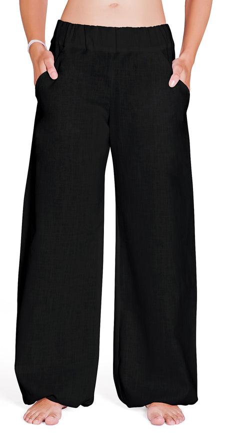 Leinenhose Delight - schwarz - YOGISHOP