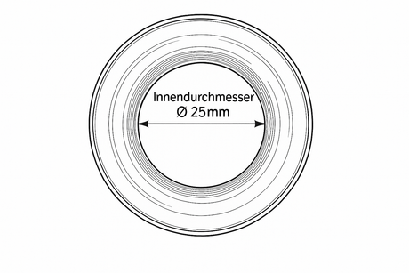 Öse mit korrekter Innendurchmesser-Markierung von 25mm