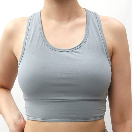 Serenity Organic Crop Top With Support - blue - YOGISHOP