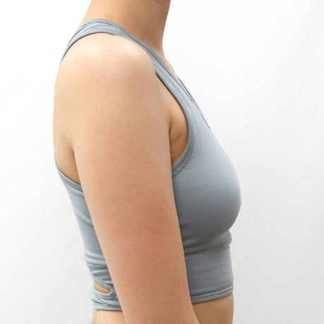 Serenity Organic Crop Top With Support - blue - YOGISHOP