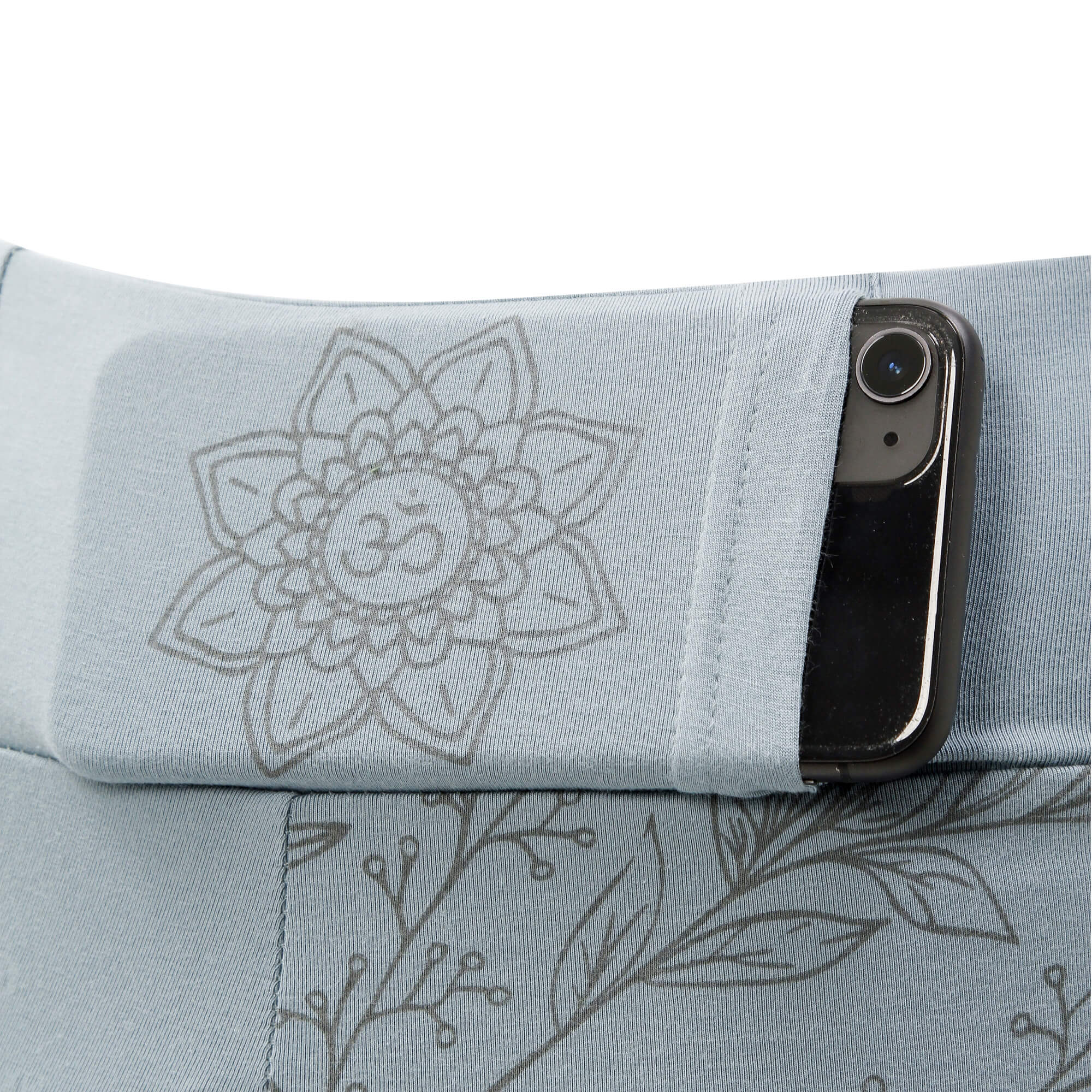 Serenity Floral Organic Leggings - blue - YOGISHOP