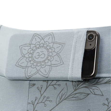 Serenity Floral Organic Leggings - blue - YOGISHOP
