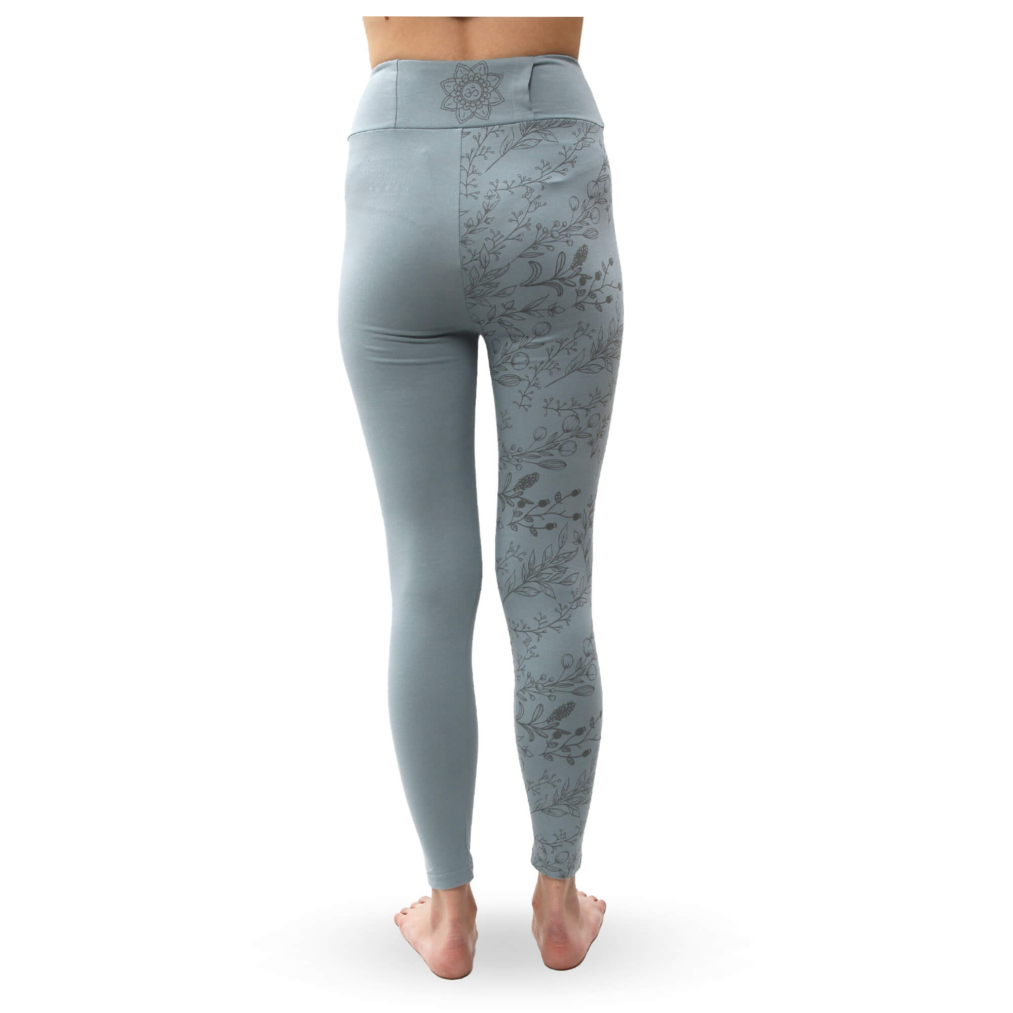 Serenity Floral Organic Leggings - blue - YOGISHOP