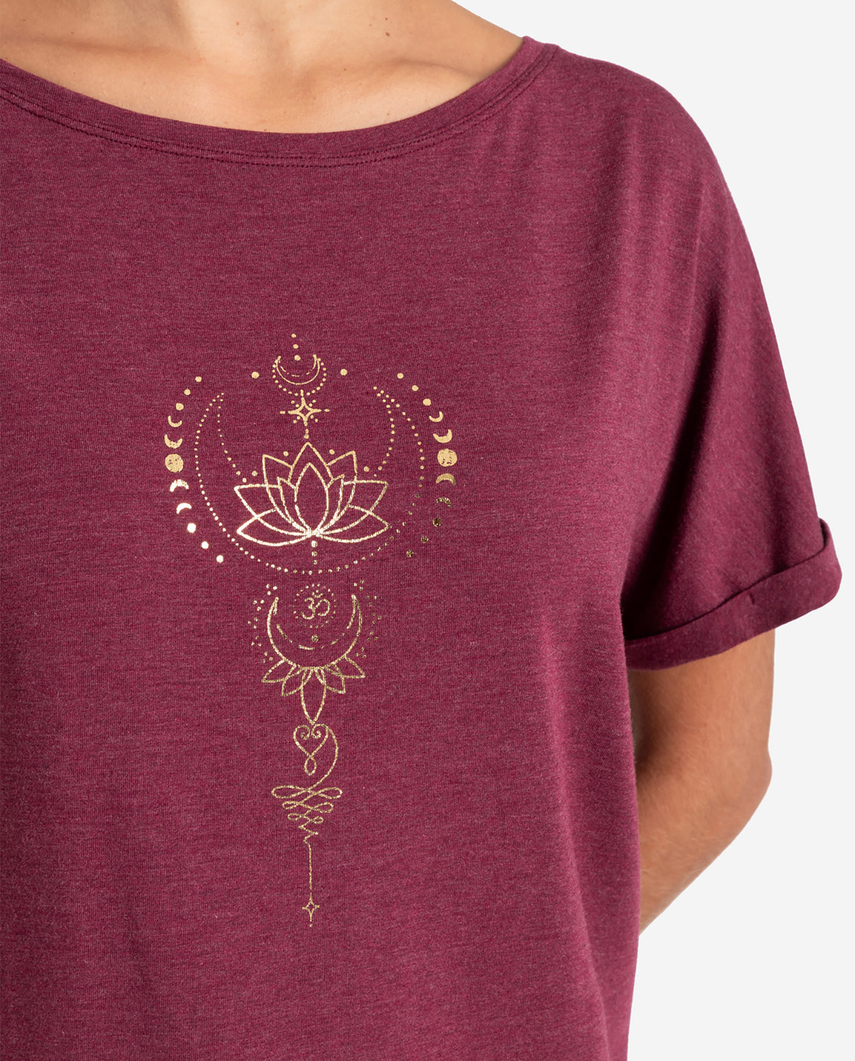 Shirt comfort fit Eka Padma - violett-rot melange - YOGISHOP