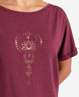 Shirt comfort fit Eka Padma - violett-rot melange - YOGISHOP