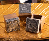 Holzboxen silber aus Mangoholz, 3er Set - YOGISHOP