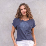 T-Shirt Om - dark blue melange - YOGISHOP