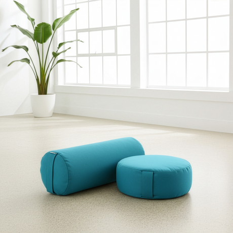 Yogaset Ananda (Dhyana meditatiekussen + Samtosha Yoga Bolster )